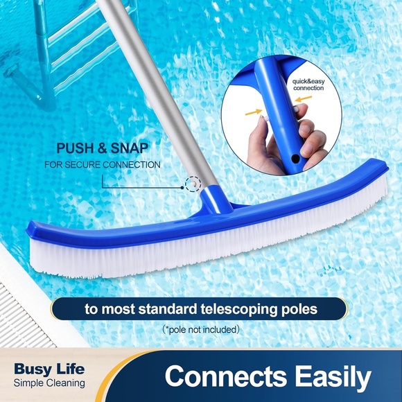 18" Swimming Pool Heavy Duty Wall Tile Cleaning Brush Head - Pole Not Included - Picture 2 of 9